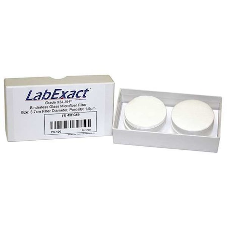 Labexact Glass Microfiber Filter, 37mm dia., PK100 LSS-AH3700