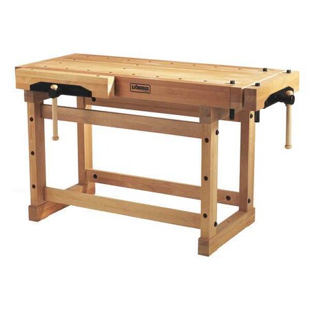 Sjobergs Workbenches, Birch, 60" W, Working: 35-7/16" Height, 500 lb., Straight SJO-33246