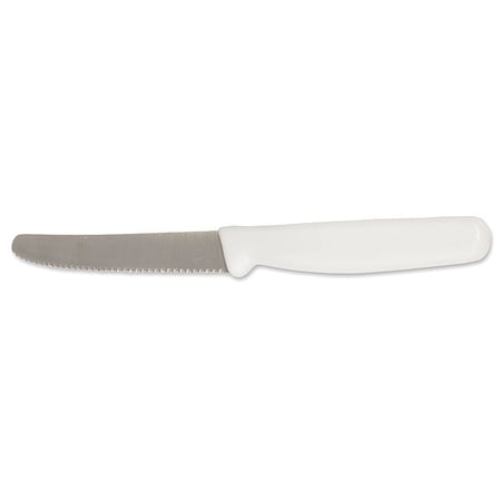 Crestware Utility Knife, Serrated, 3-1/2 in. L, White KN06