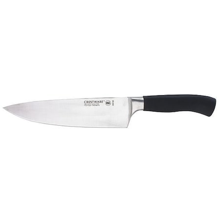 Crestware Chef Knife, Straight, 8 in. L, Black KN130