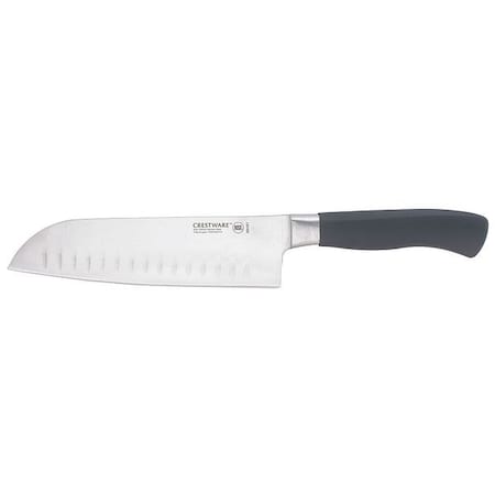 Crestware Santoku Knife, Straight, 7 in. L, Black KN161