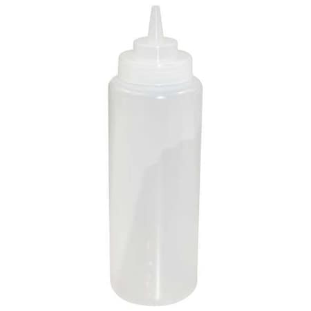 Crestware Squeeze Bottle, Plastic, Clear, 32 oz., PK12 SB32CW