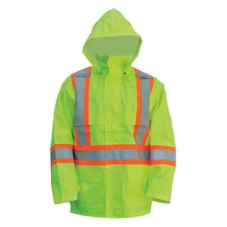 Viking Hi-Viz Safety Jacket, Polyester, Polyurethane, Class 3 Type R, Green, 3XL 6323JG-XXXL