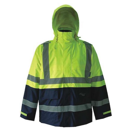 Viking 3-in-1 Tri-Zone Jacket, 300D TrilobalRipstop, Class 3 Type R, HI-Viz Green, XL D6435JG-XL