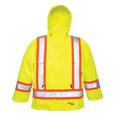 Viking Hi-Viz Safety Jacket, Polyester, Polyurethane, Class 3 Type R, Green, XL 6330JG-XL