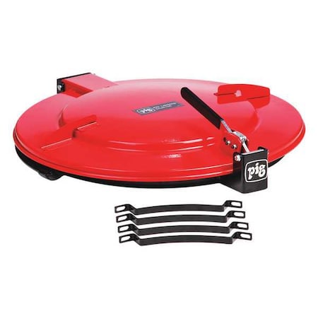 Pig Drum Lid, Steel, 5-45/64 in. H, Red DRM1085-RD