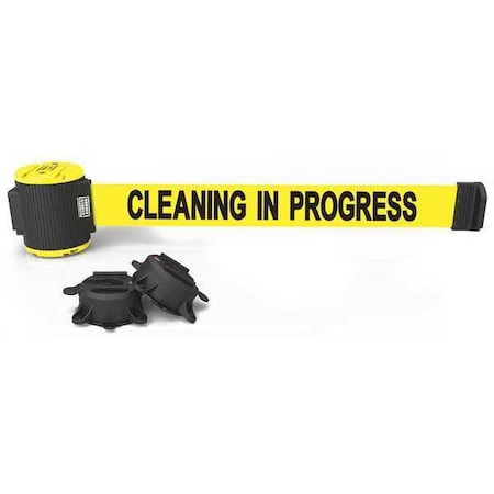 Banner Stakes Belt Barrier, Yllw, Cleaning in Progress MH5004
