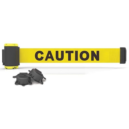 Banner Stakes Magnetic Belt Barrier, 7 ft. L, Caution, Y MH7001
