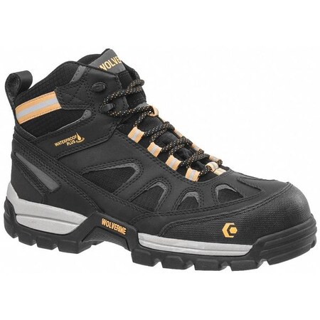 Wolverine Size 10-1/2 Men's 6" Work Boot Composite Work Boots, Black
