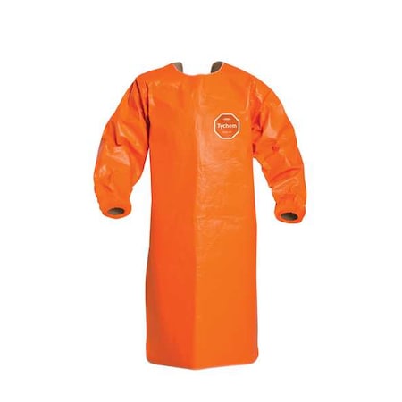 Dupont FR Sleeved Apron. Elastic wrists. Two buckle closure system. Orange. LG TP275TORLG000200