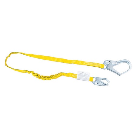 Miller Manyard(TM) Shock Absorbing Lanyard, 6 ft. Length, Snap Hook, Steel, 1 Leg(s) 219WRS-Z7/6FTYL