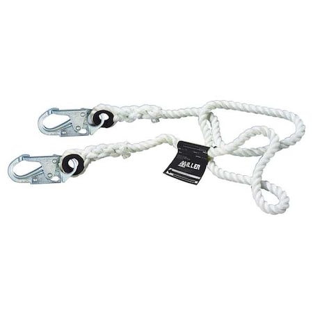 Honeywell Miller Lanyard, 6 ft. Length, Snap Hook, Stainless Steel, 310 lb Weight Capacity 201RLS-2-Z7/6FTWH