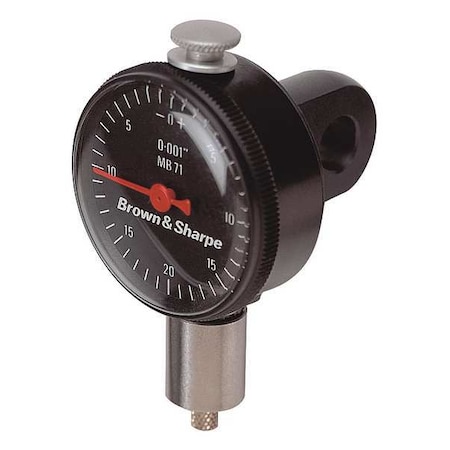 Tesa Brown & Sharpe Dial Indicator, 0-100 Dial Reading, Black 14.82017