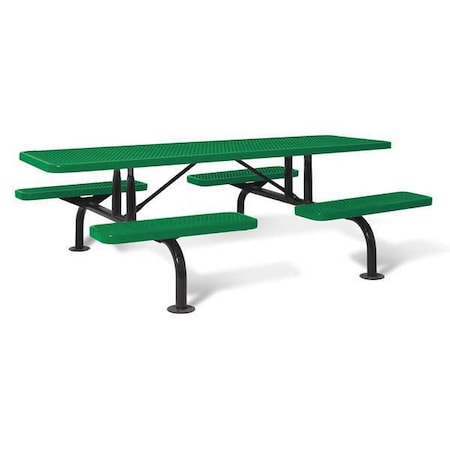 Ultrasite Rectangle Picnic Table, Green, Expanded Metal, 96 in L, 30-1/4 in H Overall Diamond Mesh 239SM-V-Green