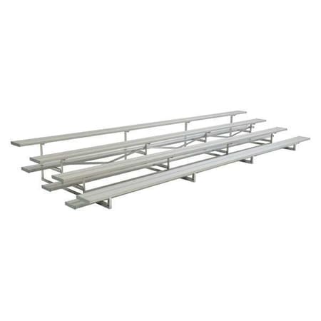 National Recreation Systems Bleacher, 4 Rows, 64 Seats, 24 ft. L NB-0424ALRSTD