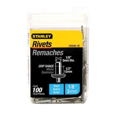 Stanley Rivet Tool, 1/8 in. Round Head, PK100 PSS48-1B