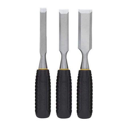 Stanley Wood Chisel Set, 7-3/4 in. L, Steel, 3 pcs. 16-150