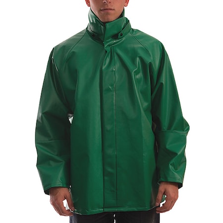 Tingley Flame Resistant Rain Jacket, L, 13 oz Heavy Duty PVC, Snaps, Storm Flap Closure J41248