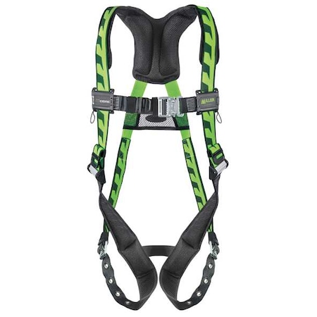 Miller AirCore(TM) Full Body Harness, S/M, 400 lb., Quick-Connect Chest/ Tongue Leg Straps, Back D-Ring AC-TB/S/MGN
