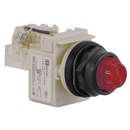 Schneider Electric Push to Test Pilot Light, Red, Incand 9001SKT1R31