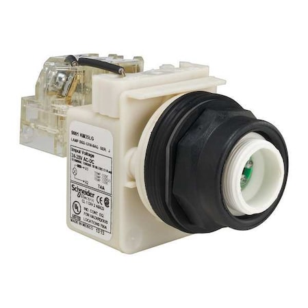 Schneider Electric Push to Test Pilot Light, Green, LED 9001SKT35LG