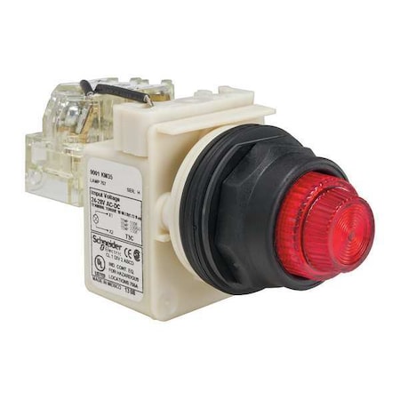 Schneider Electric Push to Test Pilot Light, Red, Incand 9001SKT35R31