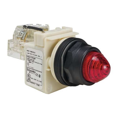 Schneider Electric Push to Test Pilot Light, Red, LED 9001SKT38LRR9