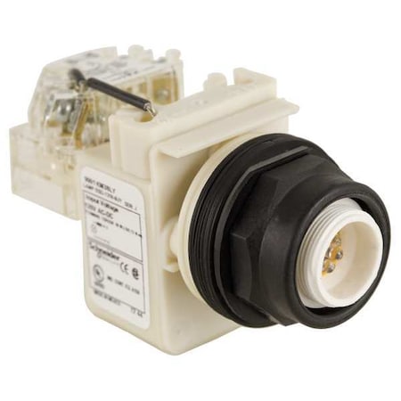 Schneider Electric Push to Test Pilot Light, Yellow, LED 9001SKT38LY