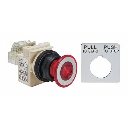 Schneider Electric Illuminated Push Button, 30mm, 1NO/1NC, Red 9001SKR9P35RH13