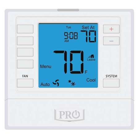 Pro1 Iaq Non-Programmable Thermostat, 7, 5-1-1 Programs, 3 H, 2 C, Wall Mount, Hardwired/Battery, 24VAC T755