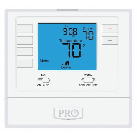 Pro1 Iaq Mutely-Stage Gas, 7, 5-1-1 Programs, 2 H, 2 C, Wall Mount, Hardwired/Battery, 24VAC T715