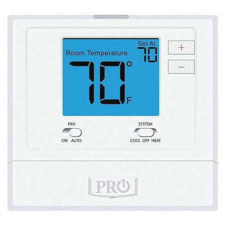 Pro1 Iaq Low Voltage Thermostat, 1 H, 1 C, wall Mount, Hardwired/Battery, 18V AC, 30V AC T701