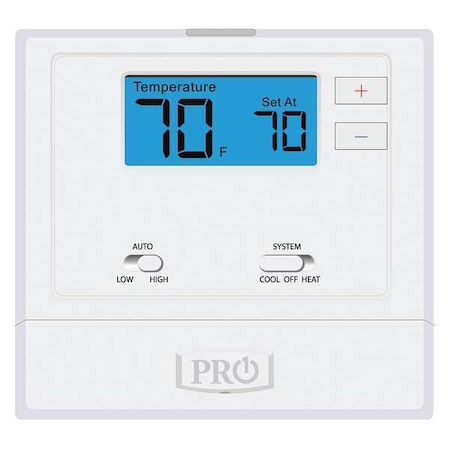 Pro1 Iaq Non-Programmable Thermostat, 2 H 1 C, Wall Mount, Hardwired/Battery, 24VAC T631-2