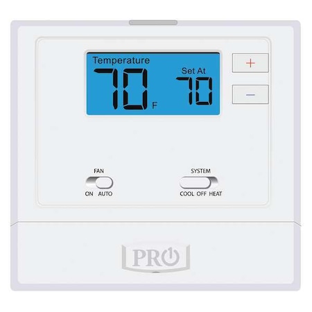 Pro1 Iaq Non-Programmable Thermostat, 1 H, 1 C, Wall Mount, Hardwired/Battery, 24VAC T601-2