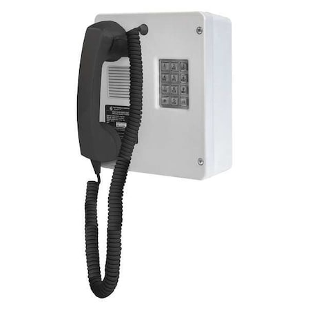 Hubbell Gai-Tronics Telephone, Industrial Indoor, Gray 246-001H1