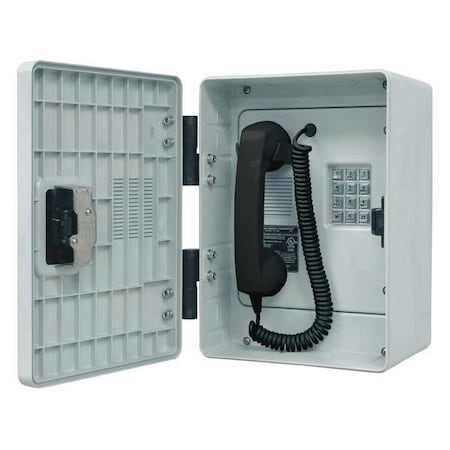 Hubbell Gai-Tronics Telephone, Industrial Outdoor, Gray 256-001LDSK
