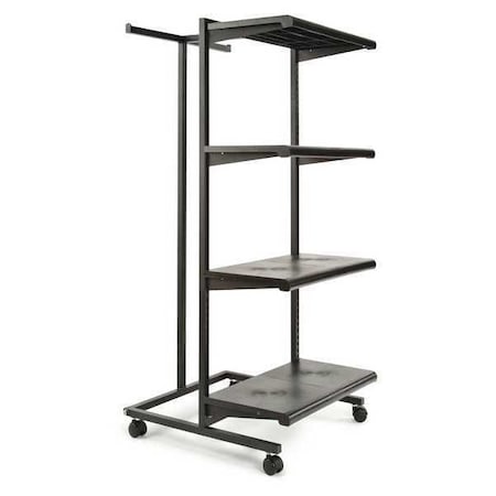 Econoco Frame with Shelves, 27"D x 24"W x 58"H, Black K410/B