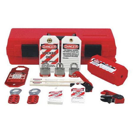 Stopout Portable Lockout Kit, Red, Plastic, Tool Bx KSK234
