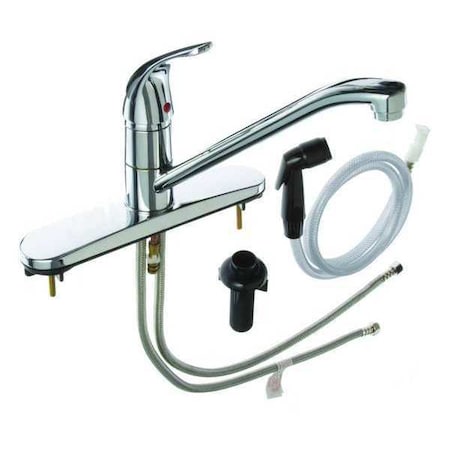 Zurn Low Arc Kitchen Faucet, Manual, 8" Mount, 4 Hole Commercial Z7872C-XL-FC