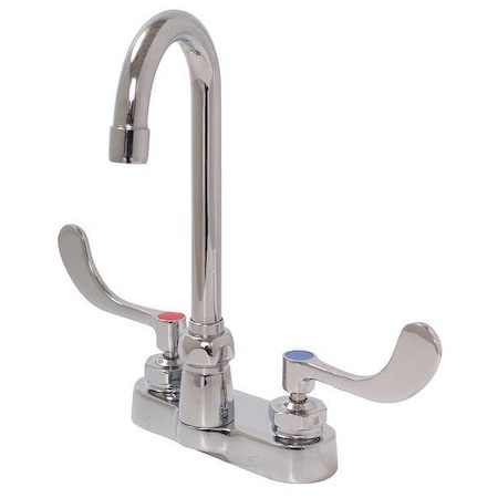Zurn Manual Gooseneck Kitchen/Bathroom Faucet, 4" Mount, Chrome 2 Hole Z812A4-XL