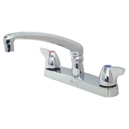 Zurn Low Arc Kitchen Faucet, Manual, 8" Mount, 2 Hole Commercial Z871G3-XL