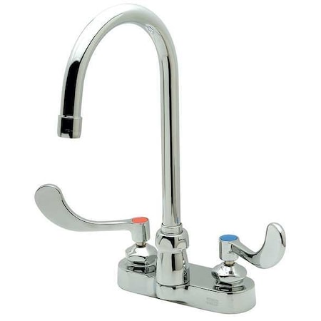 Zurn Manual Gooseneck Kitchen/Bathroom Faucet, 4" Mount, Chrome 2 Hole Z812B4-XL-3F