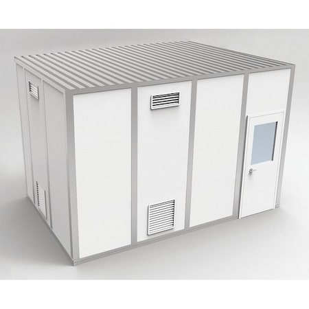 Porta-Fab 4-Wall Modular Cleanroom, 10 ft 1 3/4 in H, 16 ft 4 1/2 in W, 10 ft 4 1/2 in D, White 8CR1016