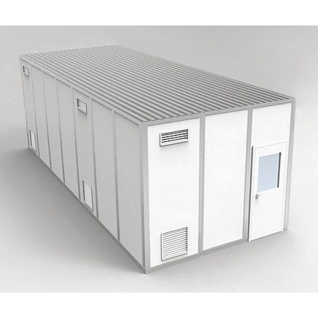 Porta-Fab 4-Wall Modular Cleanroom, 10 ft 1 3/4 in H, 28 ft 4 1/2 in W, 12 ft 4 1/2 in D, White 8CR1228
