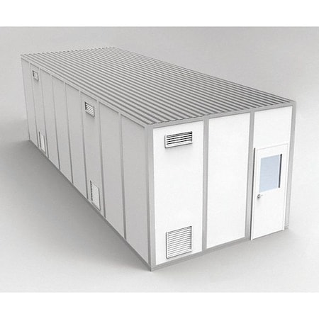 Porta-Fab 4-Wall Modular Cleanroom, 10 ft 1 3/4 in H, 32 ft 4 1/2 in W, 12 ft 4 1/2 in D, White 8CR1232