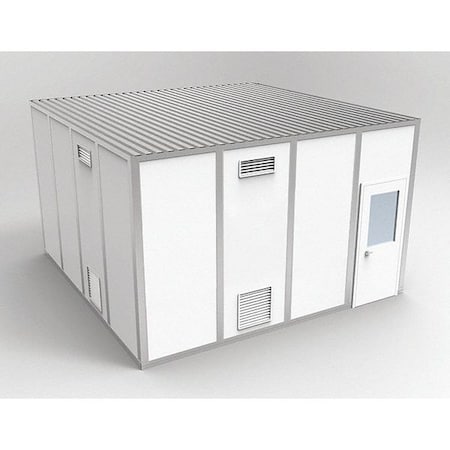 Porta-Fab 4-Wall Modular Cleanroom, 10 ft 1 3/4 in H, 16 ft 4 1/2 in W, 16 ft 4 1/2 in D, White 8CR1616