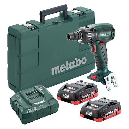Metabo 18-Volt 1/2" Cordless Impact Wrench with (2) 3.1Ah Batteries SSW18 LTX 400 BL 2x 3.1Ah LiHD kit