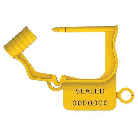 Universeal Padlock Seals, Yellow, Plastic, PK50 UFLEX YELLOW50