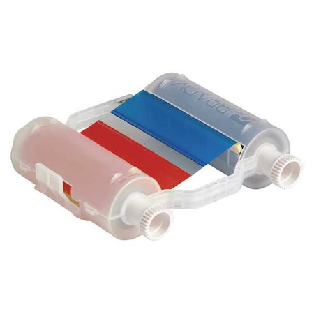 Brady Printer Ribbon, 4-21/64" W, 200 ft. L, Blue/Red B30-R10000-RB-16