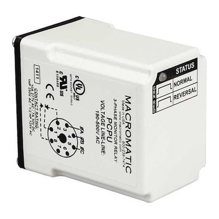 Macromatic 3 Phase Monitor Relay, SPDT, 500VAC, 8 Pin PCPU